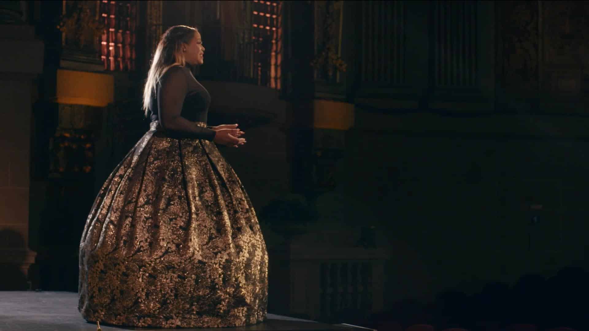 Opera singer Breanna Sinclairé performs onstage in a scene from TESSITURA.