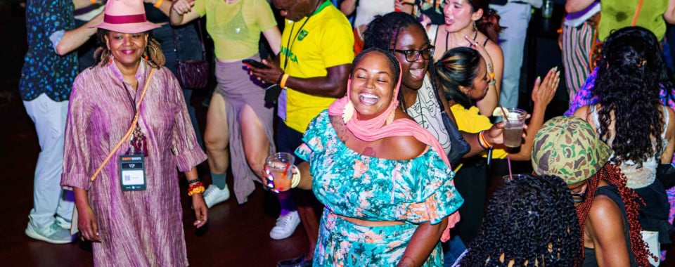 A photo from a previous BlackStar Film Festival of people dancing at a party.