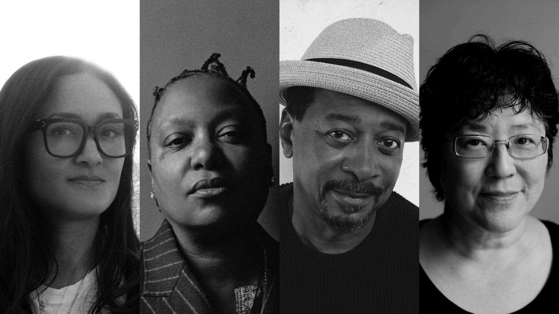 Headshots of the four Luminary Gala honorees: Autumn Durald Arkapaw, Meshell Ndegeocello, Robert Townsend, and JT Takagi, the executive director of Third World Newsreel.