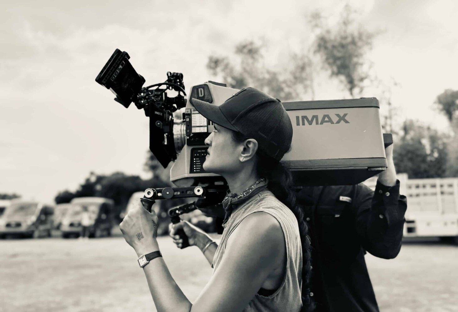 Autumn Durald Arkapaw is holding a film camera.