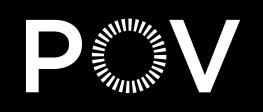 POV logo against black